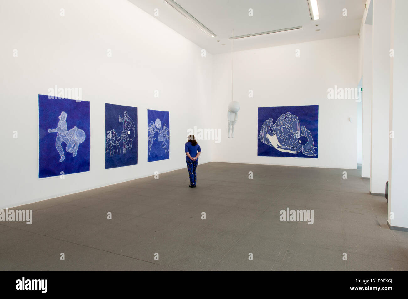Kunstausstellung Patrick Guns, MAC's Museum zeitgenössischer Kunst im Le Grand Hornu, UNESCO Weltkulturerbe, Hornu bei Mons, Hen Stock Photo