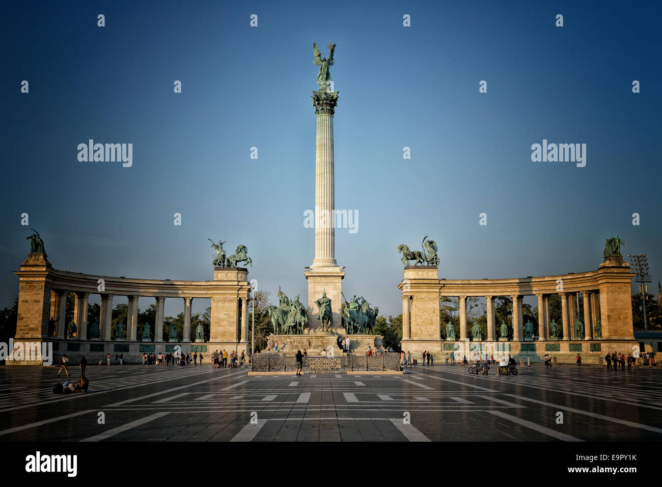 Heroes square in Budapest in Hungary Stock Photo - Alamy