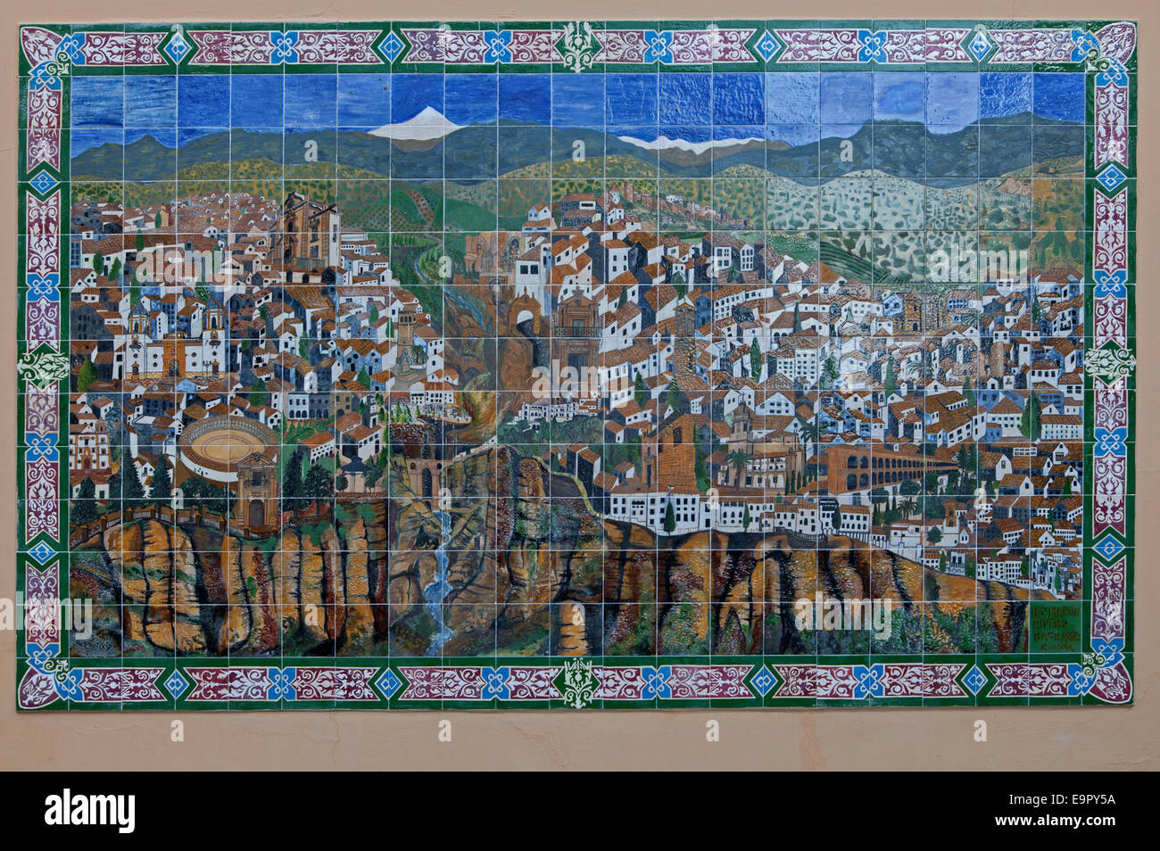 Map Of Ronda Tiled map of Ronda in Andalucía Stock Photo - Alamy