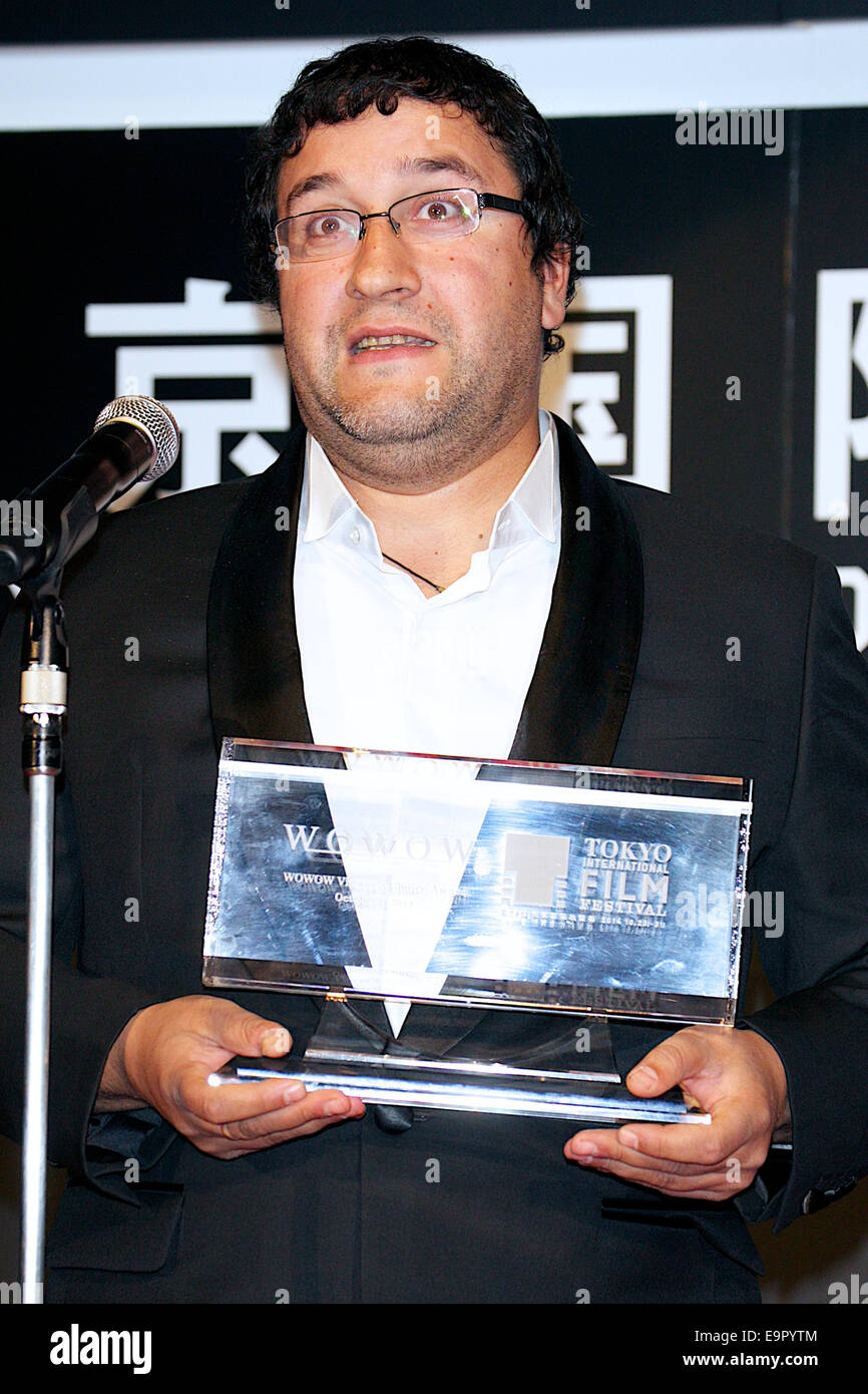 Tokyo, Japan. 31st October, 2014. Alexander Kott, October 31 2014, Tokyo, Japan : Director and screenplay of the movie 'Test' Alexander Kott receives the WOWOW Viewer's Choice Award during the Closing Ceremony of The 27th Tokyo International Film Festival at TOHO CINEMAS in Roppongi Hills on October 31, 2014, Tokyo, Japan. The 27th Tokyo International Film Festival is one of the biggest film festivals in Asia and runs from October 23 to 31. Credit:  Rodrigo Reyes Marin/AFLO/Alamy Live News Stock Photo