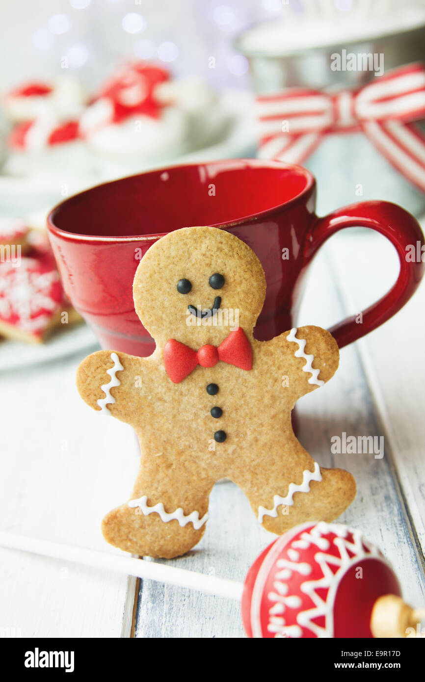 Ceramic Gingerbread Man Mug Christmas Creative Cup Coffee Couple