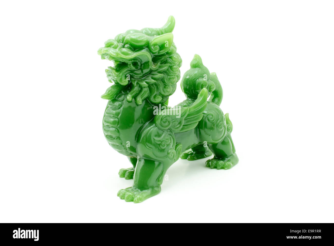 The lion statue the symbol of powerful in Chinese belief isolated