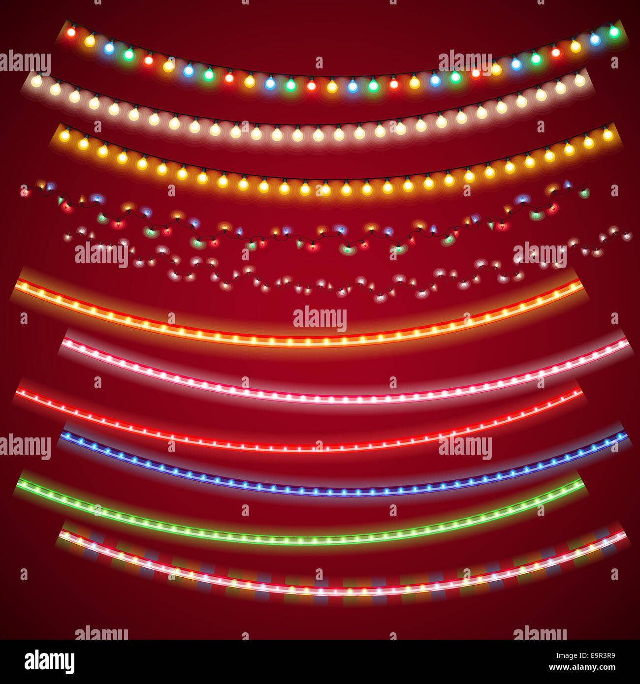 Christmas Electric Garlands Set Stock Photo Alamy