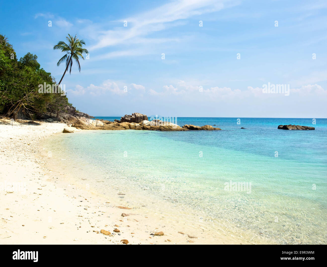 Deserted beach at Perhentian Island, Malaysia. Stock Photo