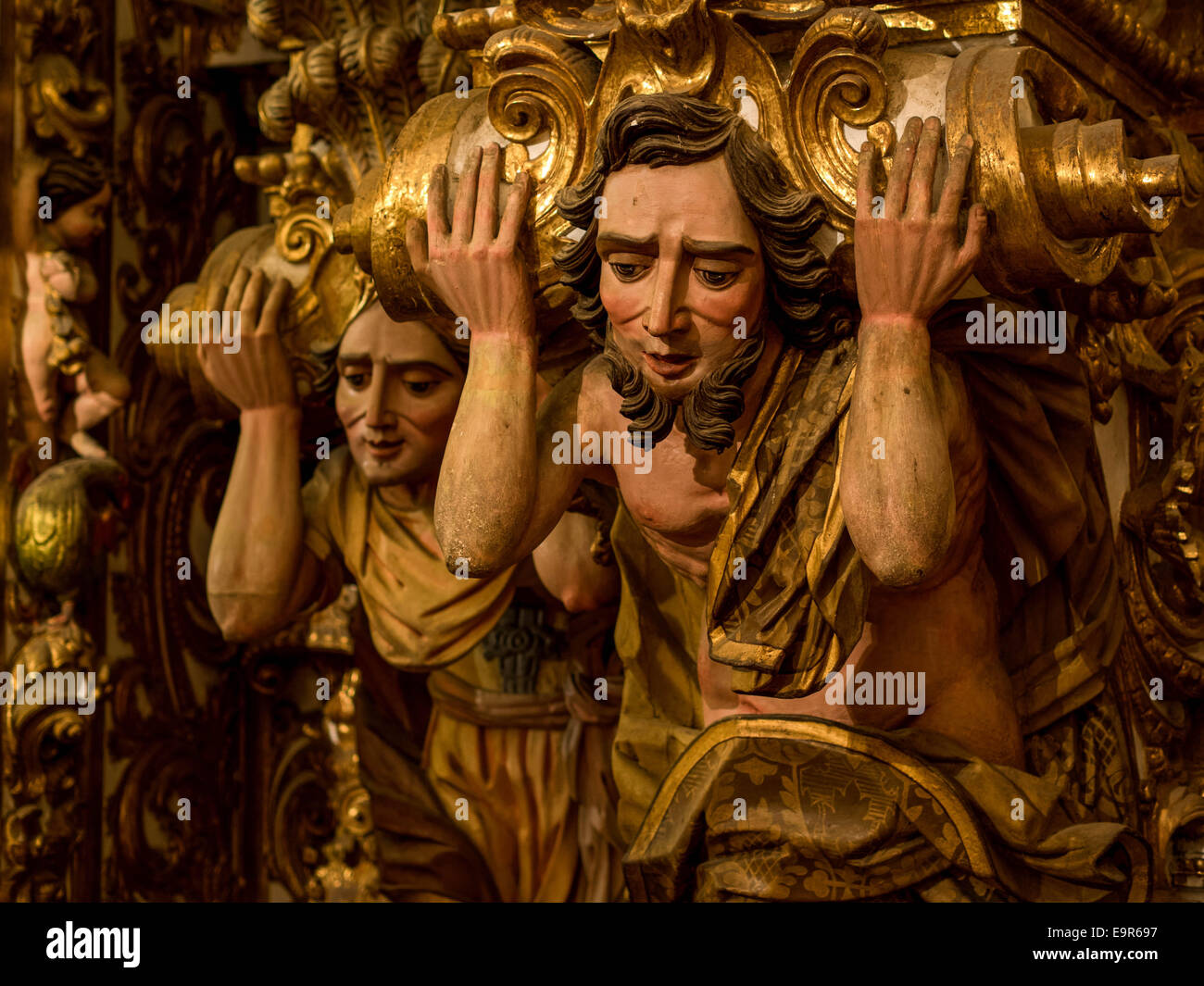 Detail of the 17th Century Sao Francisco Church in Salvador da Bahia, Brazil. Stock Photo