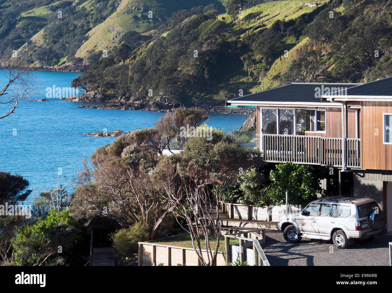 Holiday homes, Waitete Bay, Coromandel, New Zealand, Waitete Bay Coromandel Peninsular Stock