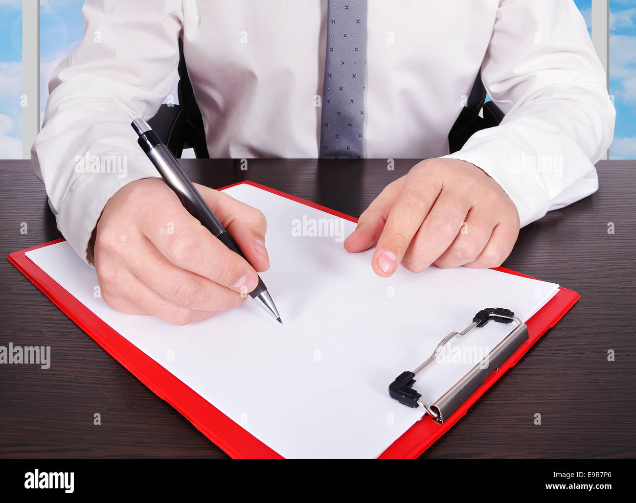 businessman working with calculator in the office Stock Photo