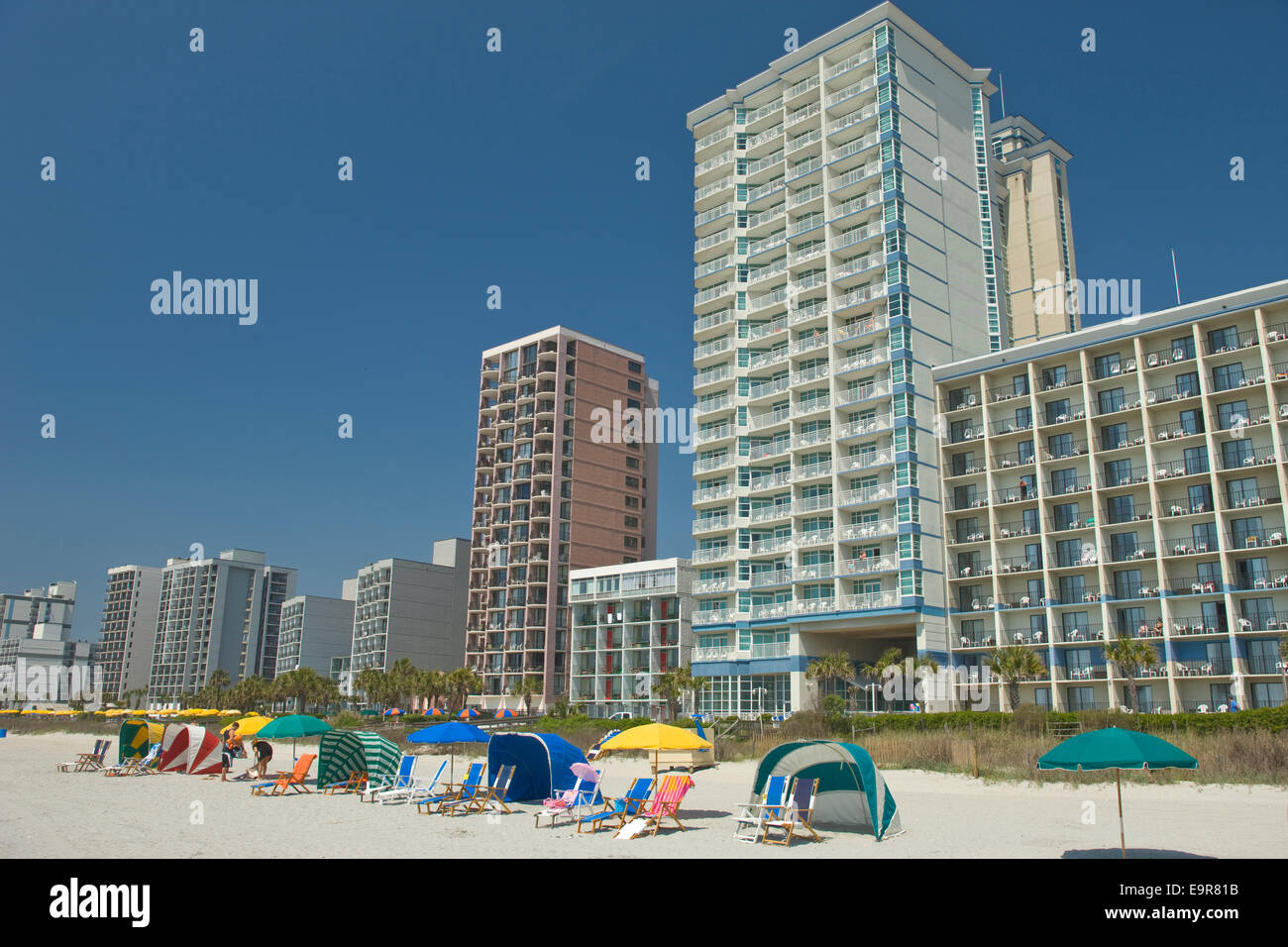 SUNBATHERS BEACH MYRTLE BEACH SOUTH CAROLINA USA Stock Photo - Alamy