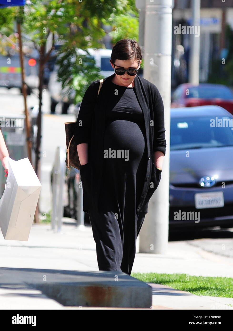 Heavily pregnant Ginnifer Goodwin out shopping for designer babywear at