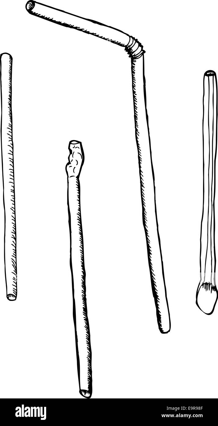 Set of various outlined cartoon plastic straws Stock Photo Alamy