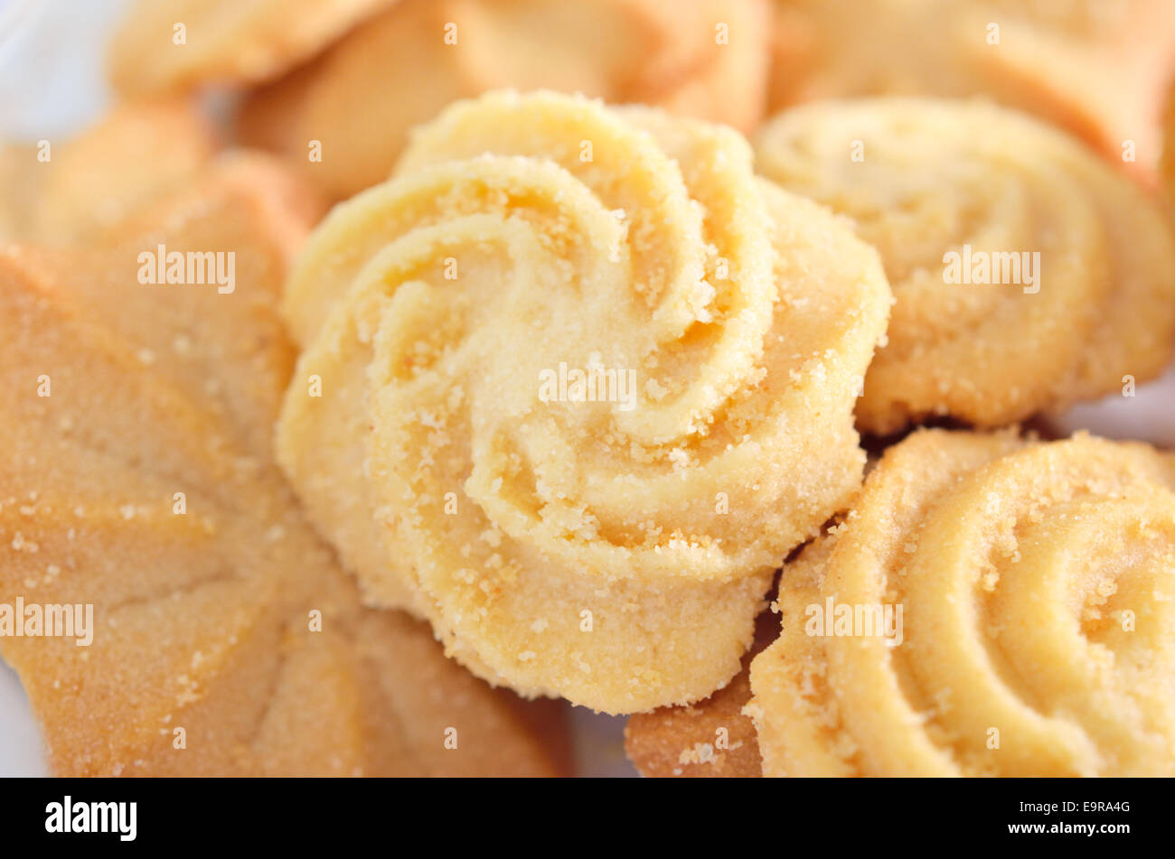 Homemade butter cookies closeup Stock Photo Alamy