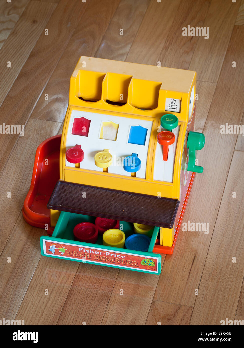 A vintage (circa 1980s) toy Fisher-Price cash register Stock Photo - Alamy