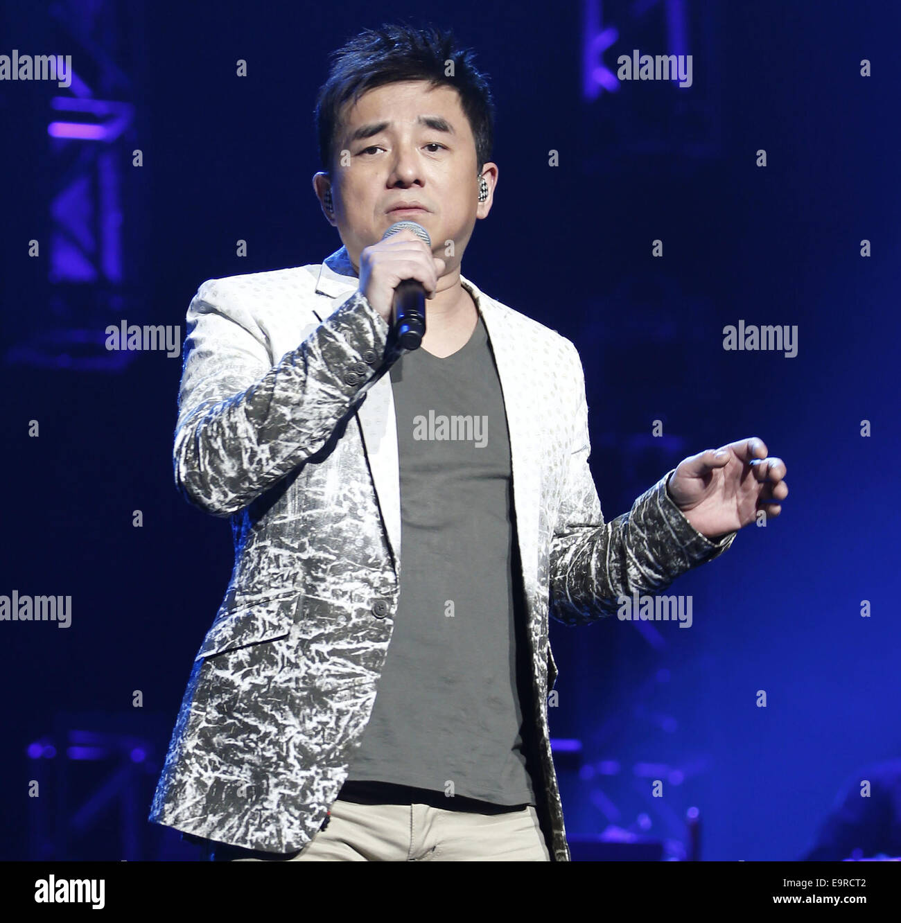 Hong Kong pop singer David Lui, aka Lui Fong, performs live at Casino