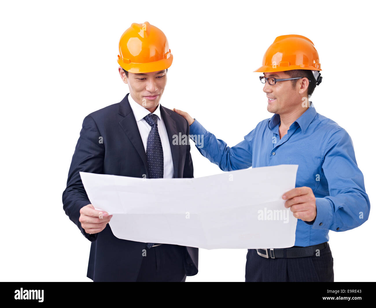 businesspeople with safety helmet Stock Photo