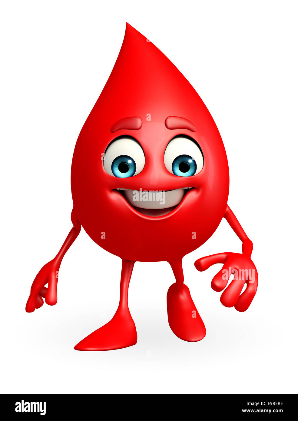 Cartoon Character of Blood Drop is walking Stock Photo - Alamy