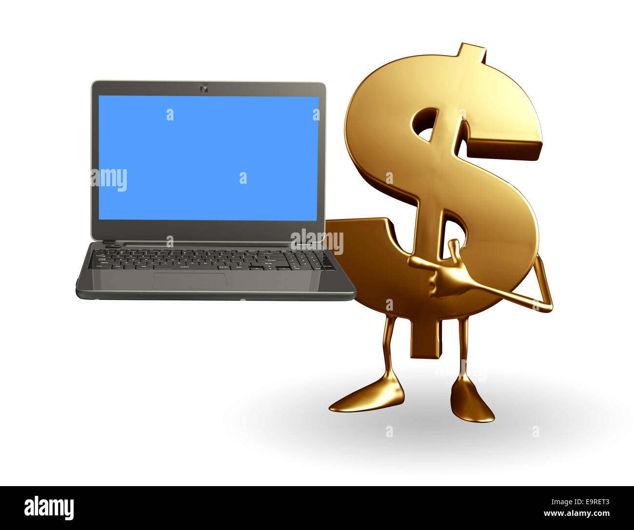 Cartoon character laptop dollar sign hi-res stock photography and images -  Alamy