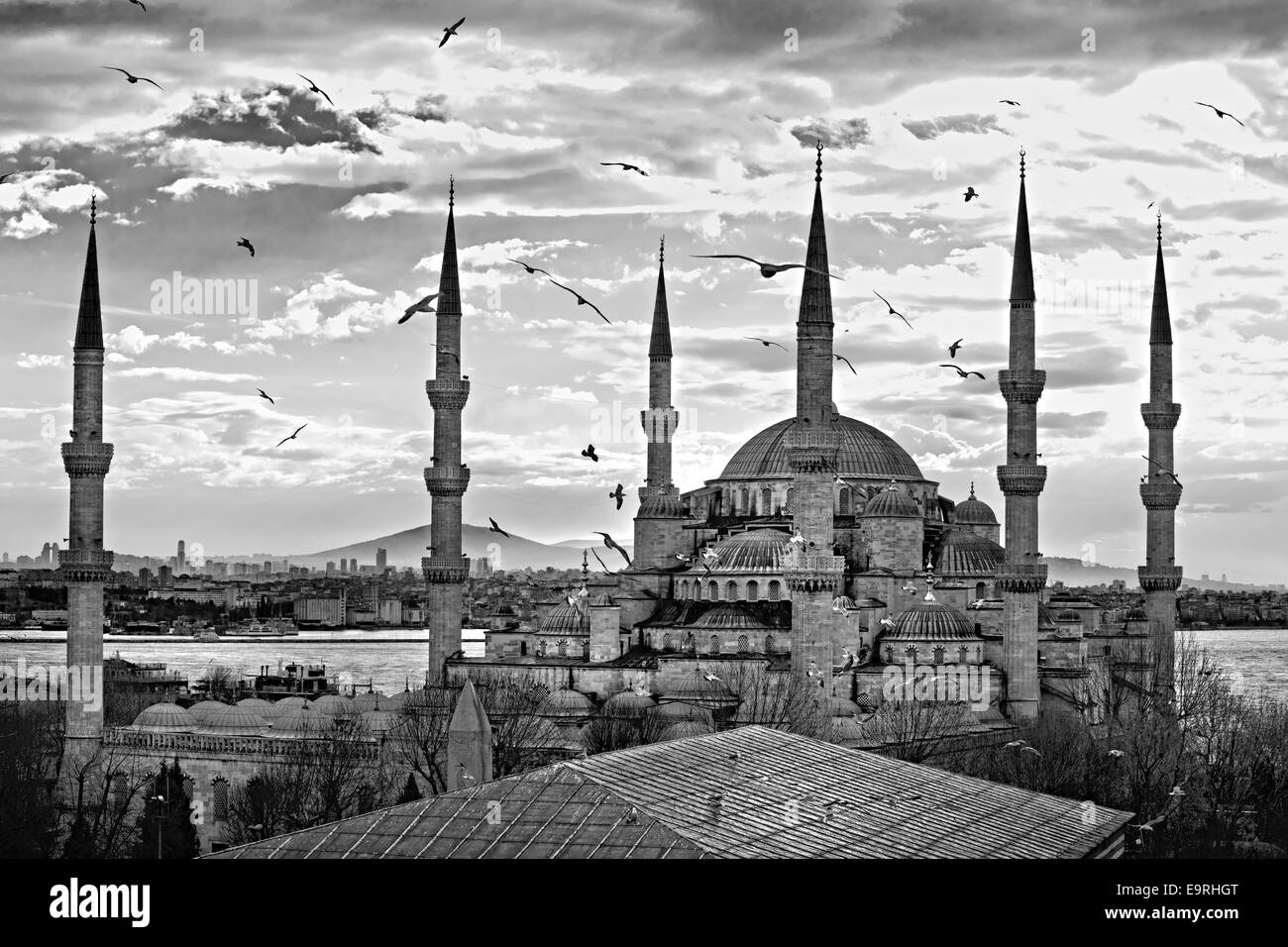The Blue Mosque, (Sultanahmet Camii), Istanbul, Turkey. Stock Photo
