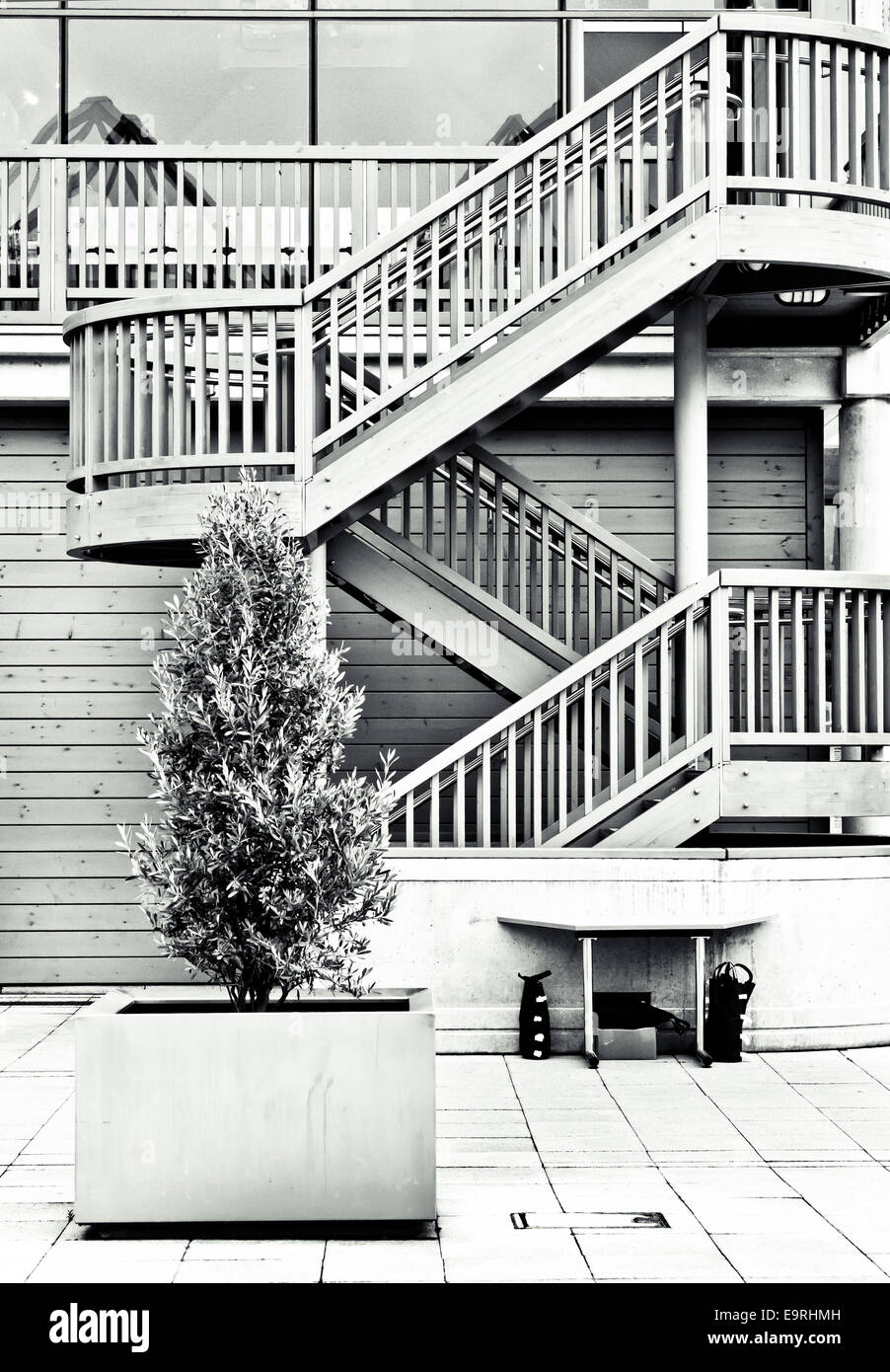 Modern architecture in black and white tones Stock Photo - Alamy