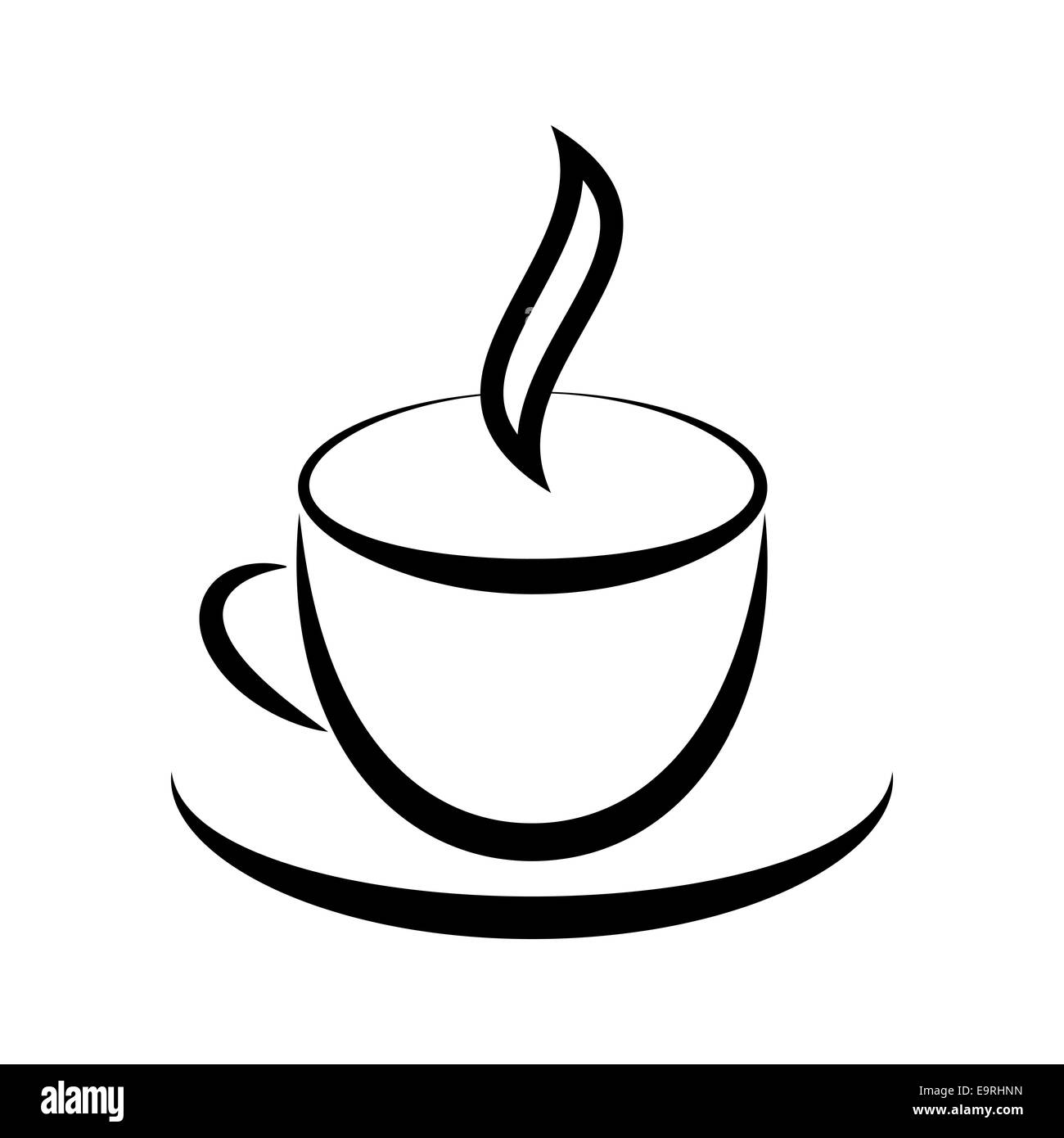 Graphic drawing of cup with hot drink Stock Photo