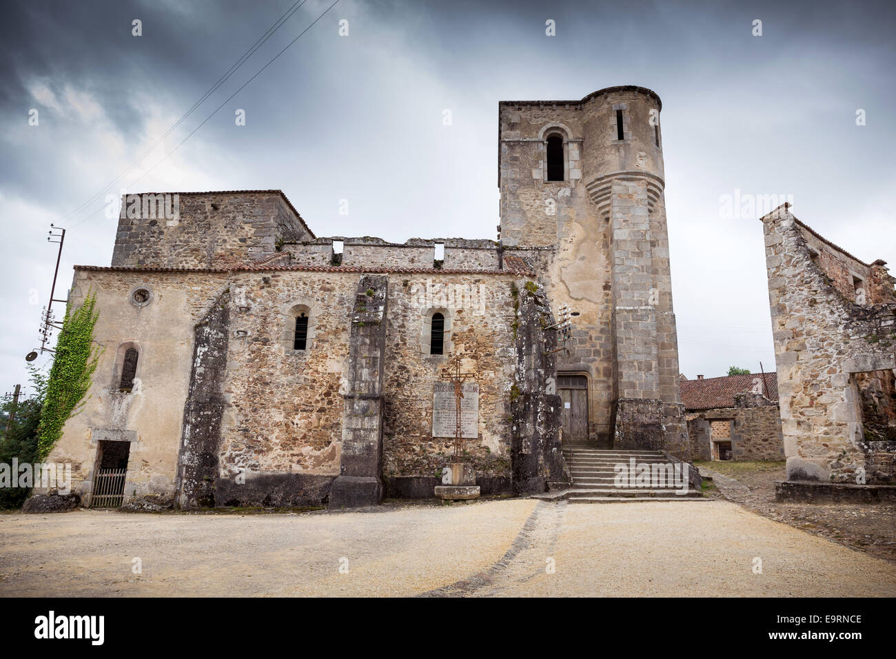 Oradour-sur-Glane where on 10 June 1944 642 inhabitants were massacred by a WW2 German Waffen-SS company, Limousin, France Stock Photo