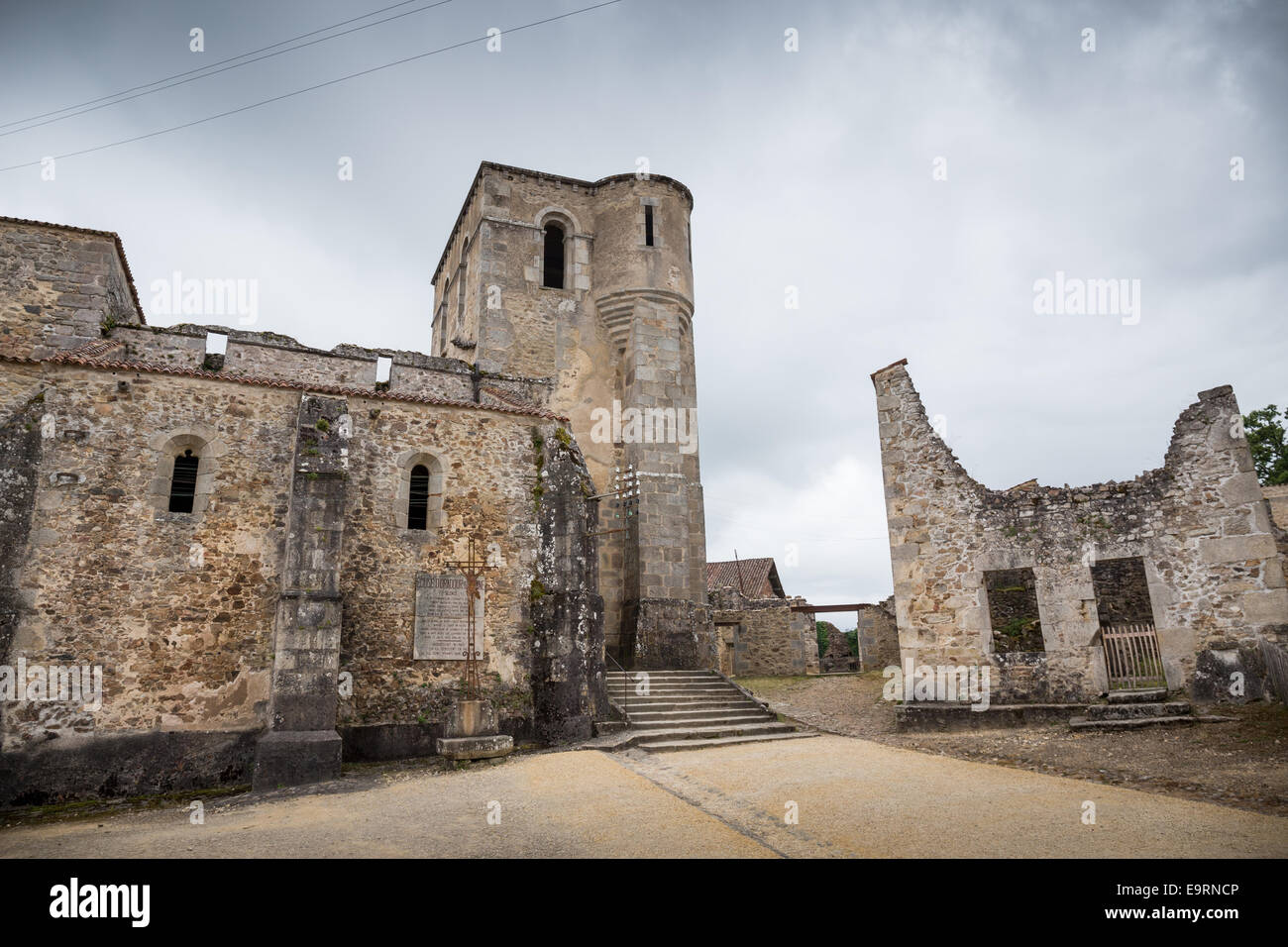 Oradour-sur-Glane where on 10 June 1944 642 inhabitants were massacred by a WW2 German Waffen-SS company, Limousin, France Stock Photo