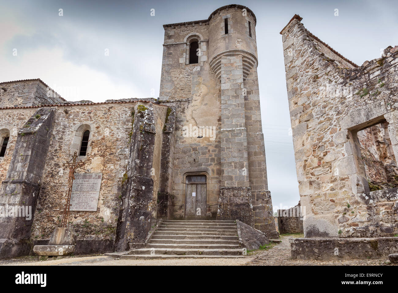 Oradour-sur-Glane where on 10 June 1944 642 inhabitants were massacred by a WW2 German Waffen-SS company, Limousin, France Stock Photo