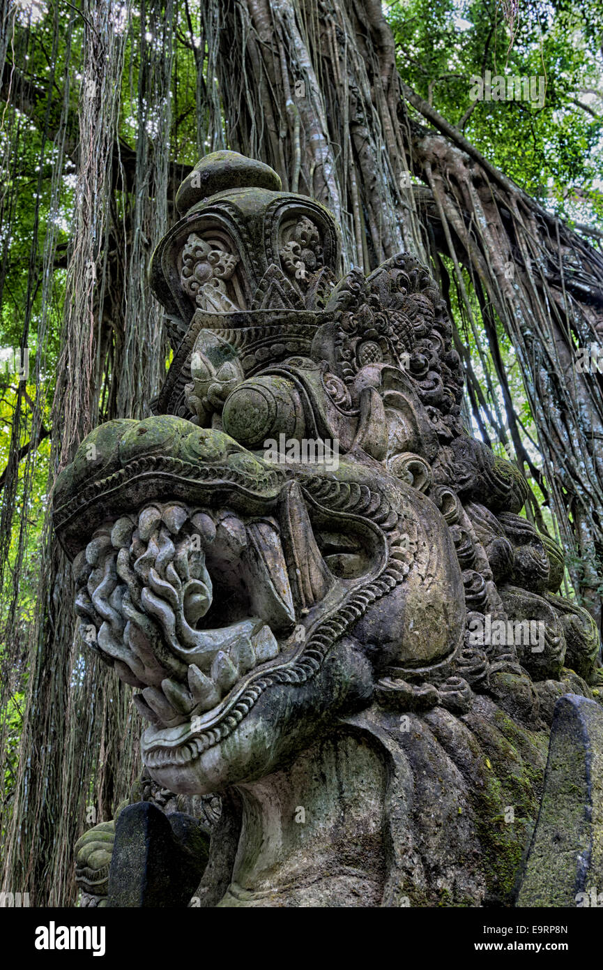 Sacred Monkey Forest, Statue, Ubud, Bali, Indonesia Stock Photo Alamy