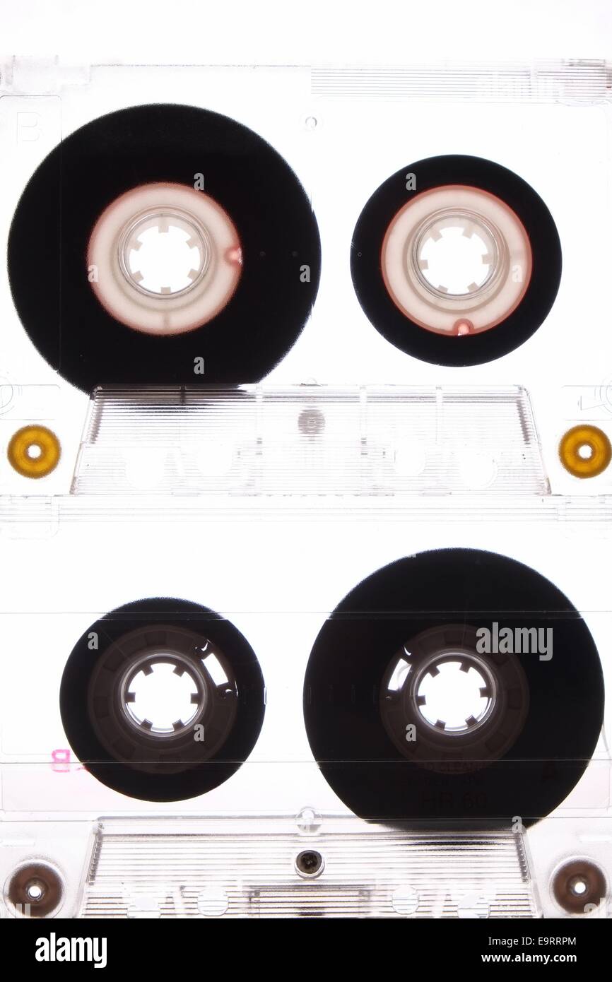 Composition of two audio cassettes on a bright surface Stock Photo Alamy