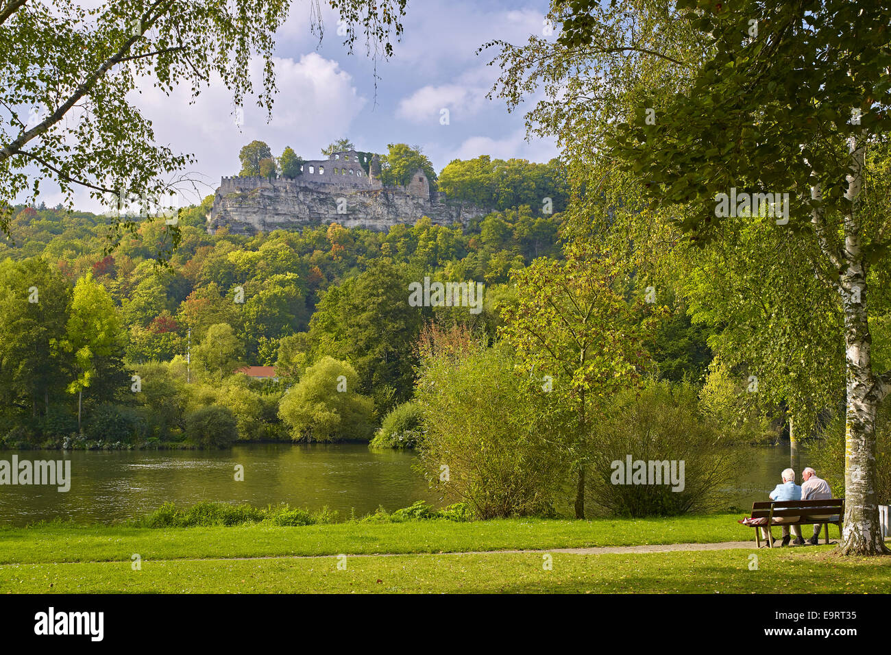 Karlsburg castle at banks of the Main River, Karlstadt, Germany Stock Photo
