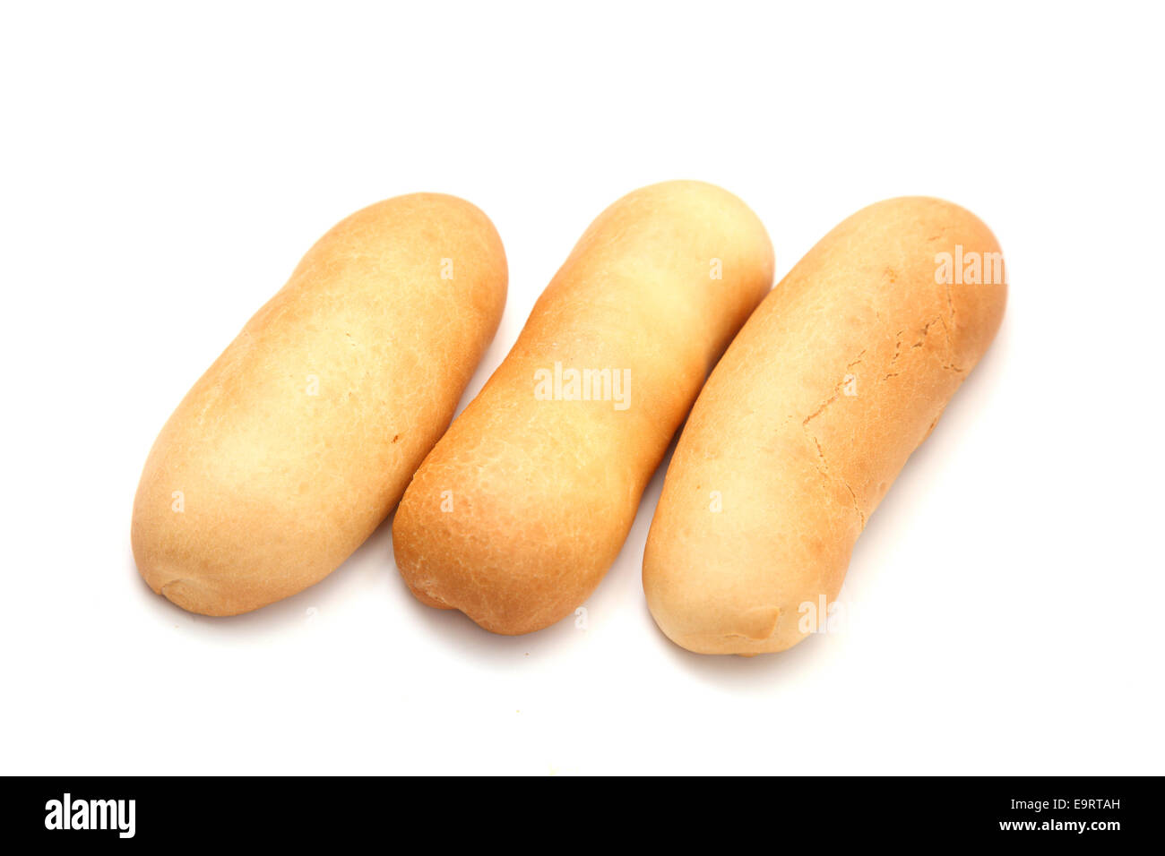 hot dog bun isolated on white Stock Photo