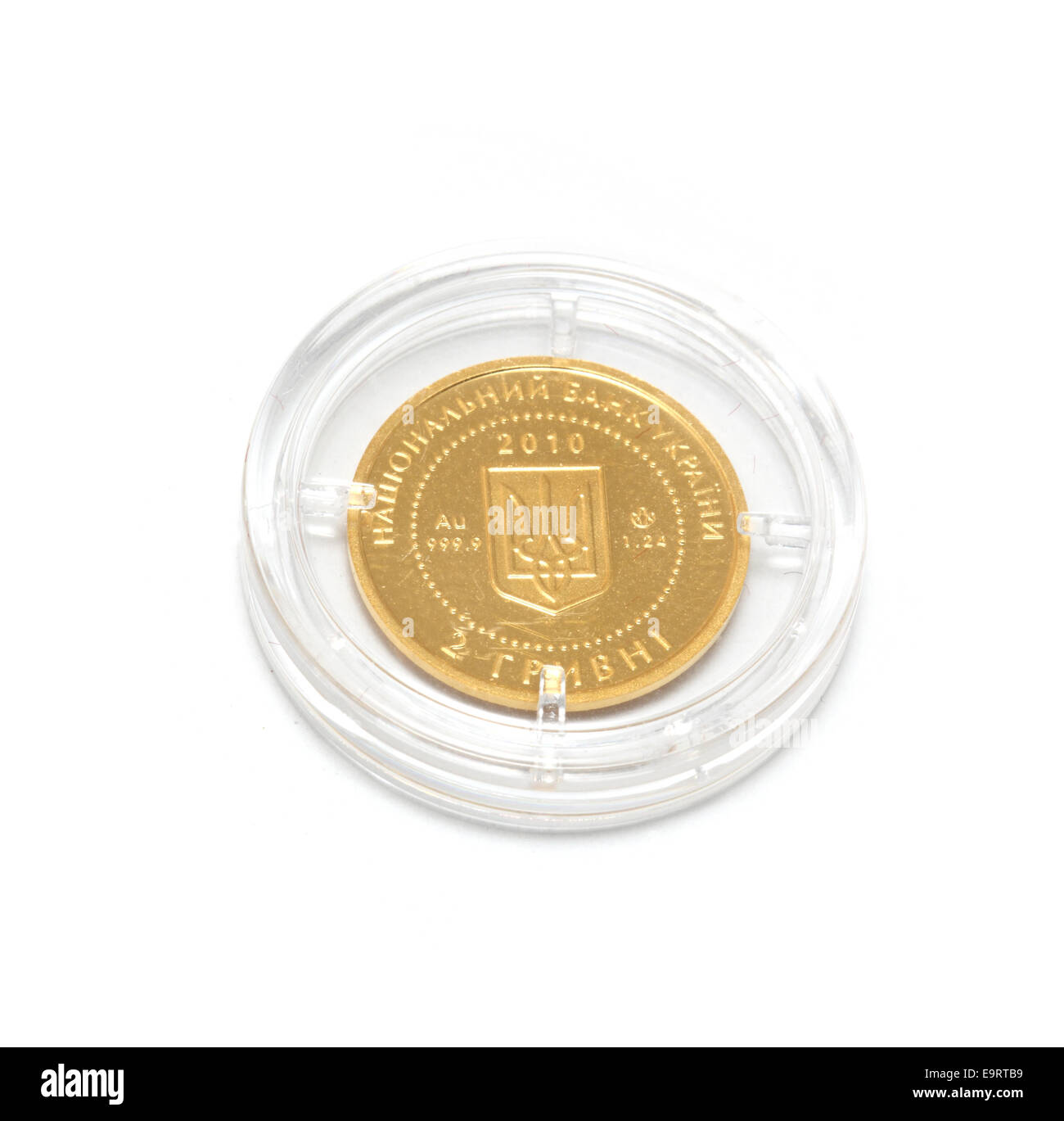 Gold coin of Ukraine. two hryvnia Stock Photo