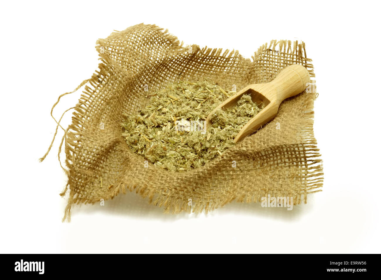 healing herbs with scoop for the winter flue Stock Photo