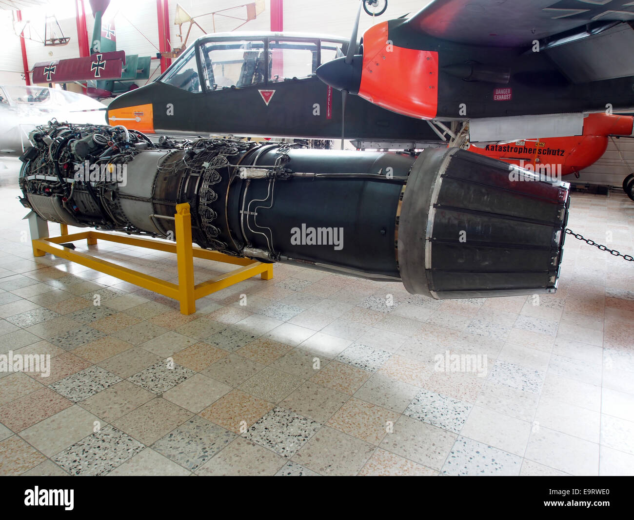 The 1968 MTU J-79 J1K engine, produced by General Electric, operates at ...