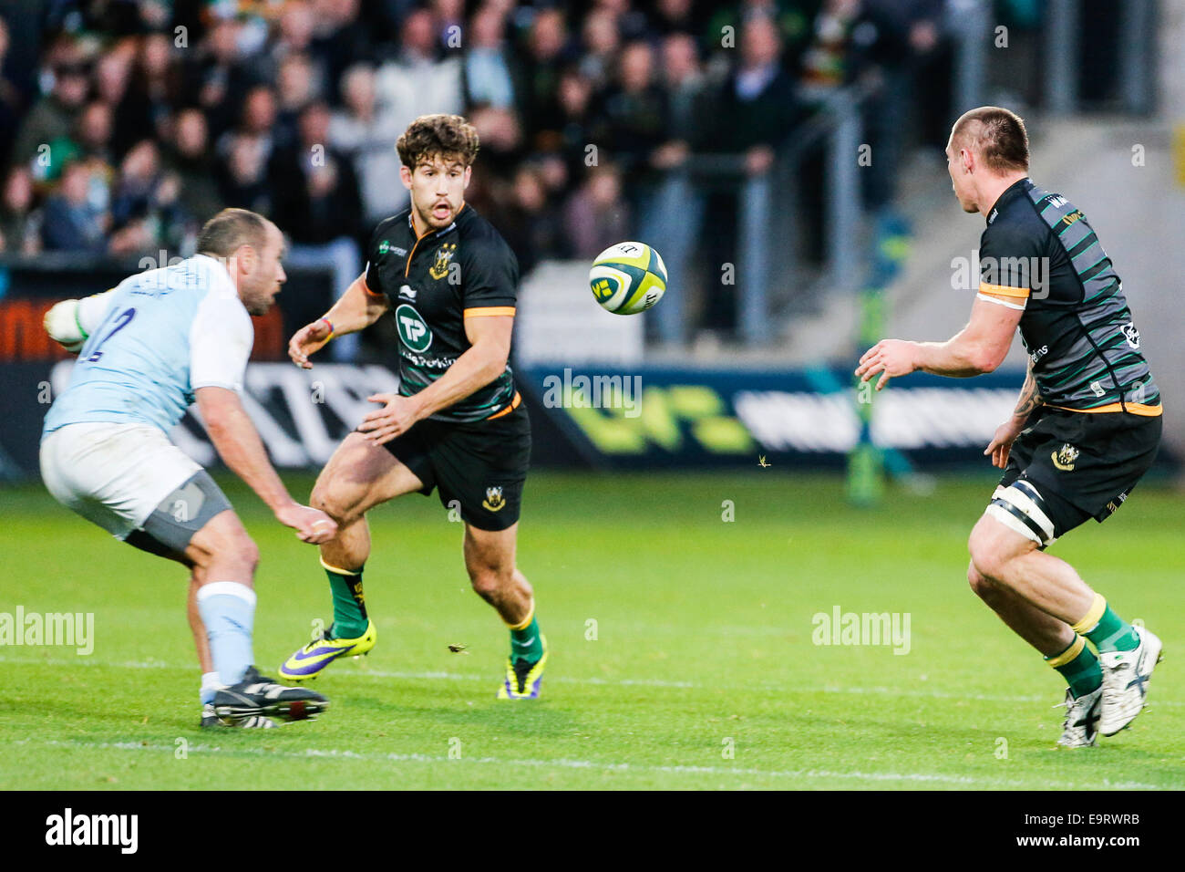 Northampton, UK. 01st Nov, 2014. LV Cup Rugby. Northampton Saints