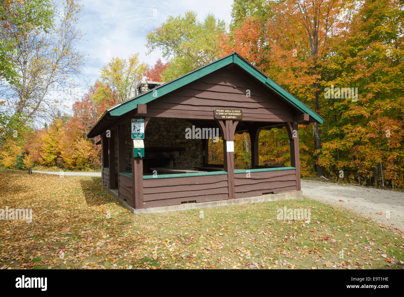 Milan Hill State Park in Milan, New Hampshire USA during the autumn