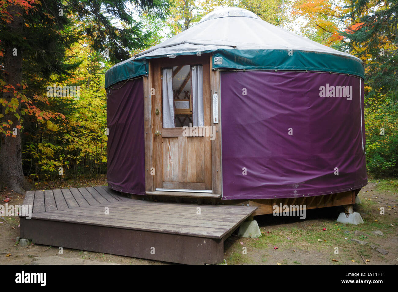 A Yurt at Milan Hill State Park in Milan, New Hampshire USA during the