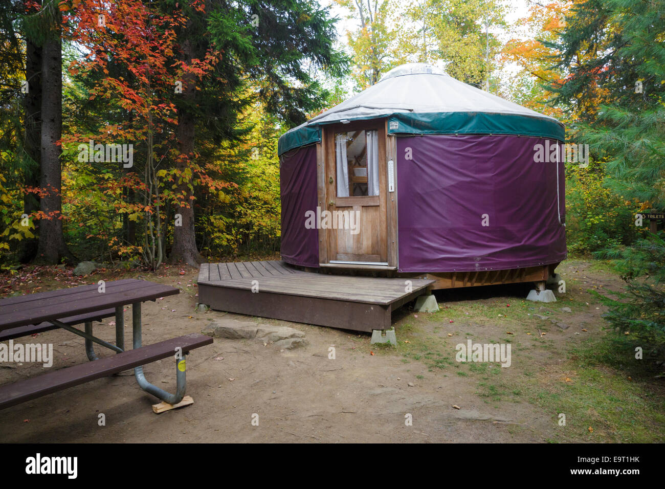 A Yurt at Milan Hill State Park in Milan, New Hampshire USA during the