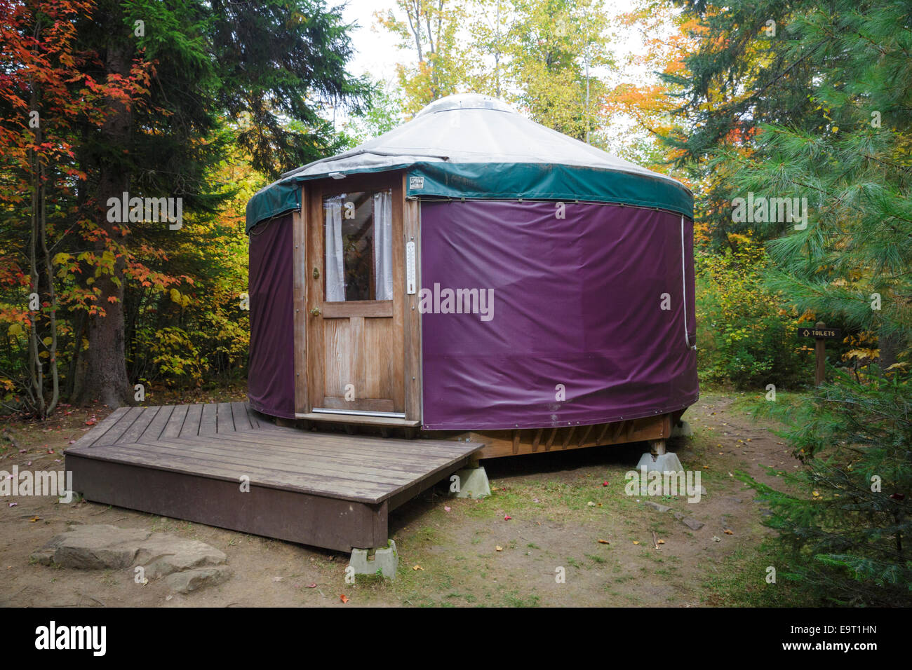 A Yurt at Milan Hill State Park in Milan, New Hampshire USA during the