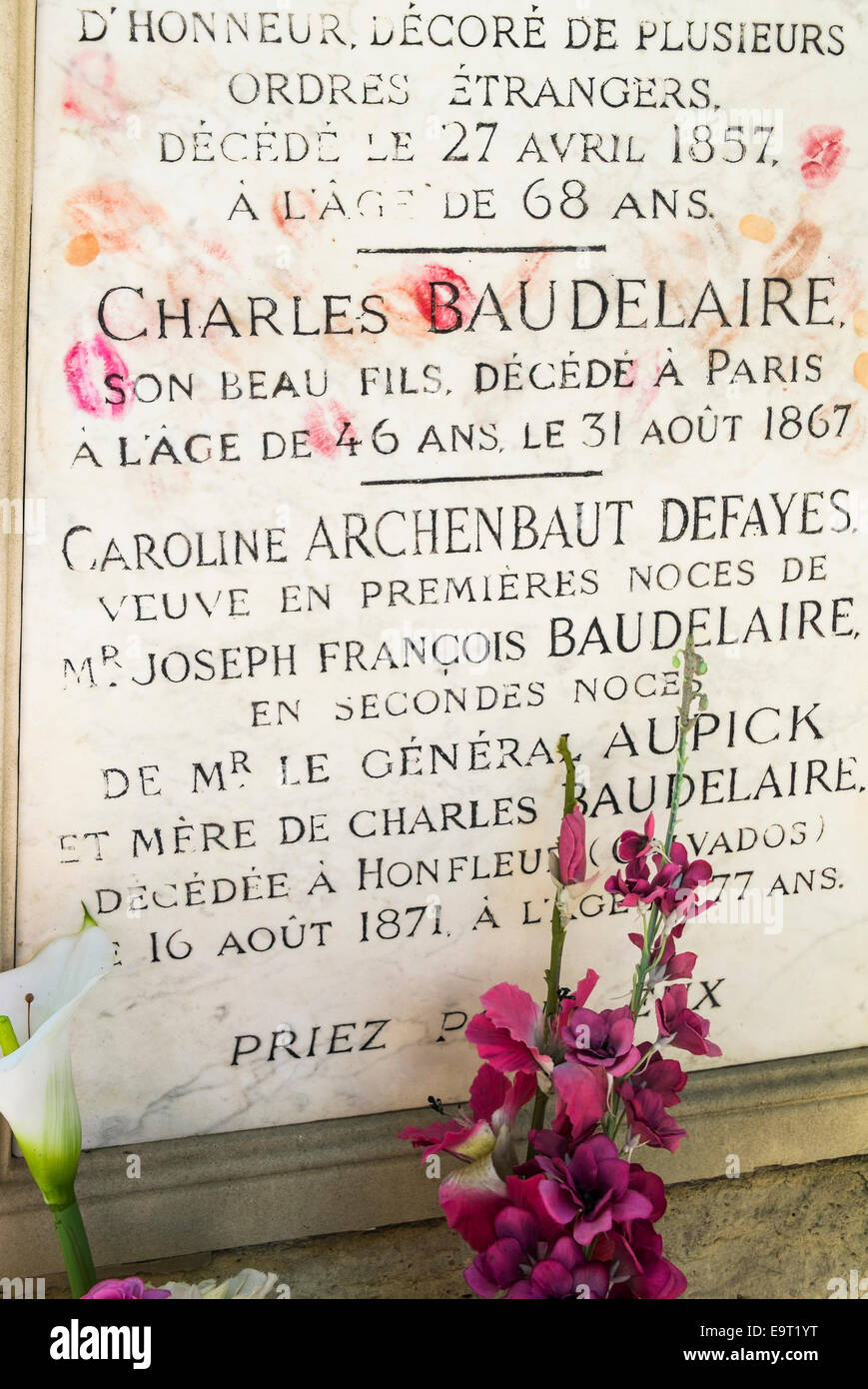 burial site of french poet charles baudelaire, montparnasse cemetery, paris, ile de france, france Stock Photo
