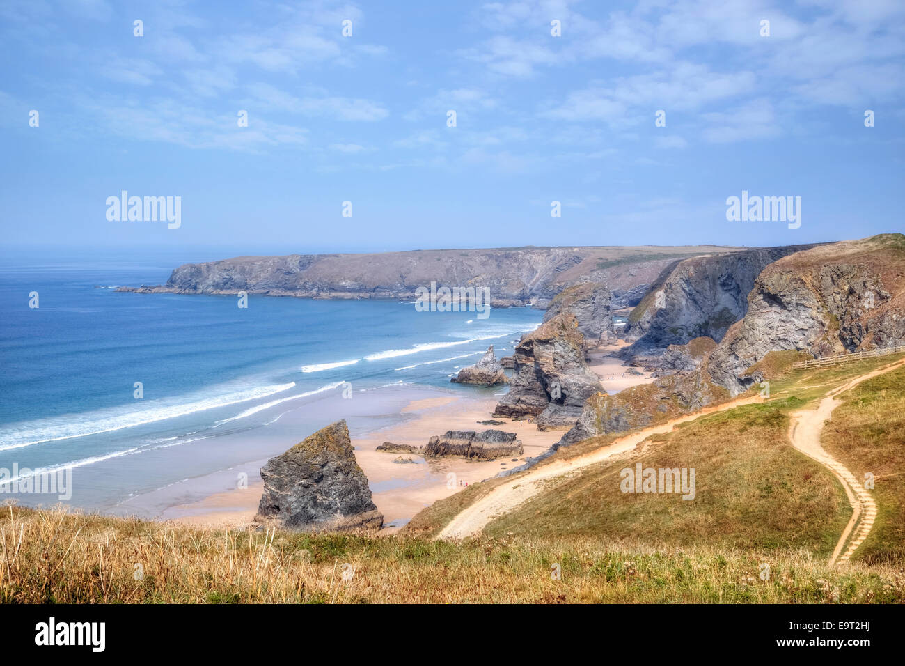 Carnewas and Bedruthan Steps, Cornwall, England, United Kingdom Stock