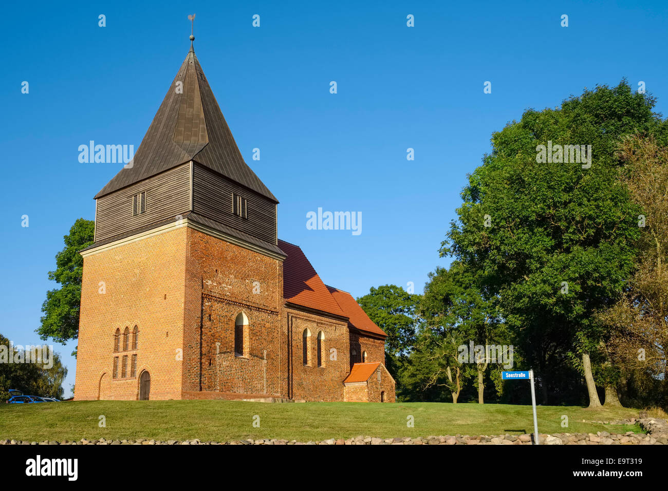 Village Church in Doebbersen, Mecklenburg-Western Pomerania, Germany Stock Photo