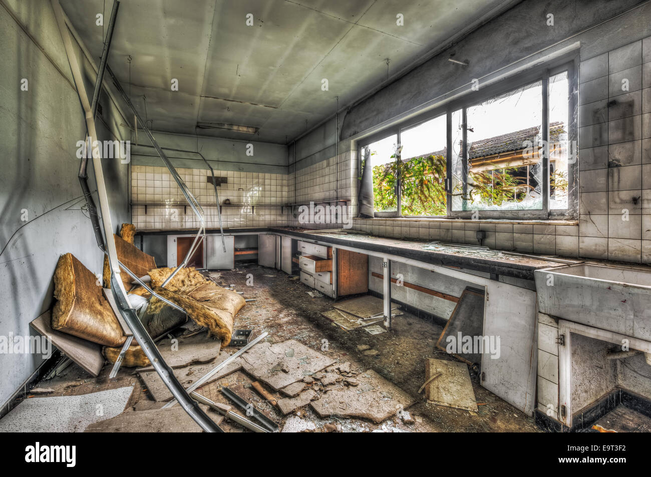 Abandoned laboratory in a derelict factory Stock Photo Alamy
