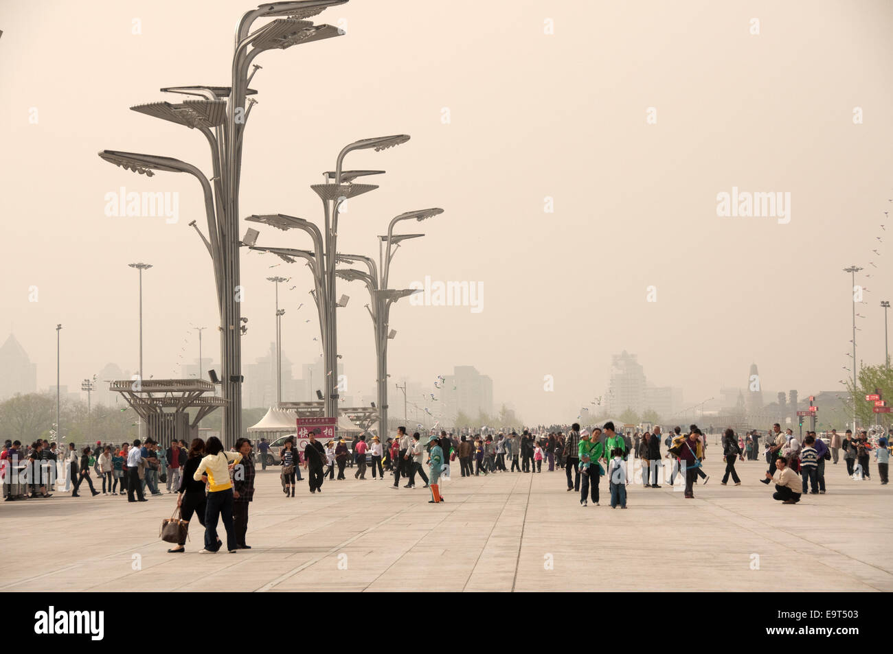 LED illumination lamps at Olympic Park, Beijing, China Stock Photo