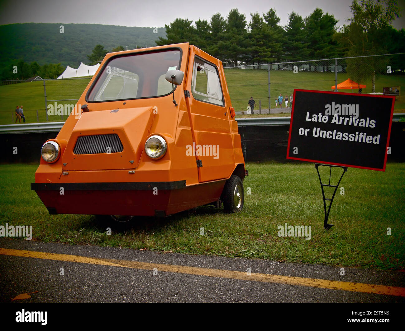 Vintage Orange Citicar Electric Car Stock Photo Alamy