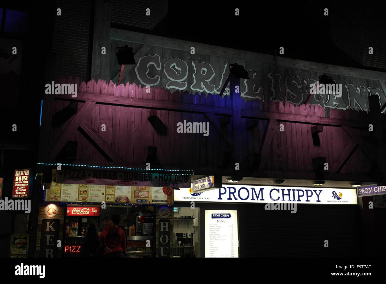 Kebab house selling hot dogs burgers pizzas chicken kebabs left