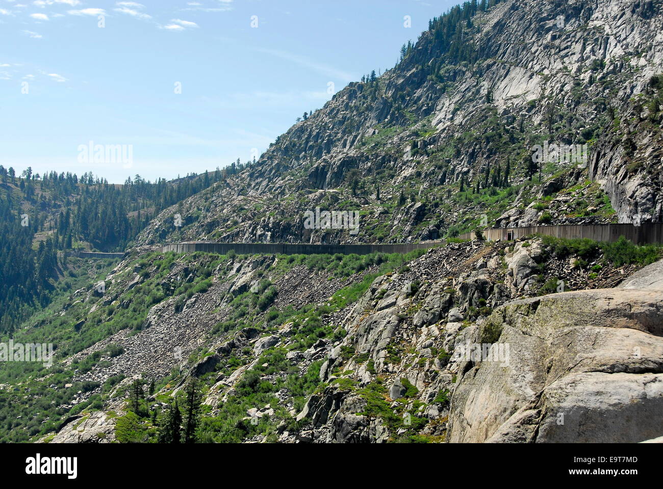 Railroad snowshed and tunnel on Donner Pass in Sierra Nevada ...