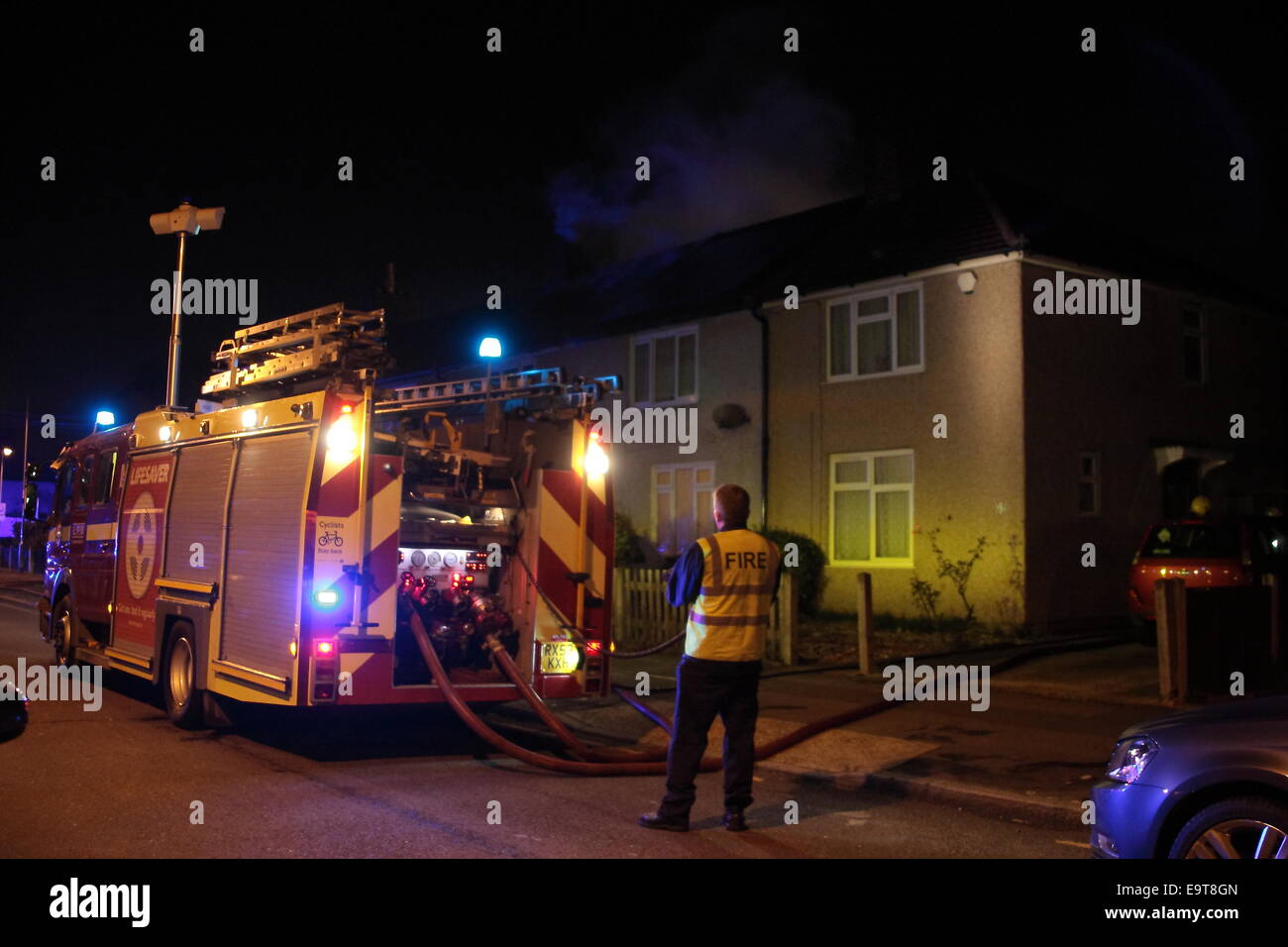 Dagenham, London, UK. 01st Nov, 2014. Dagenham, Conservatory fire