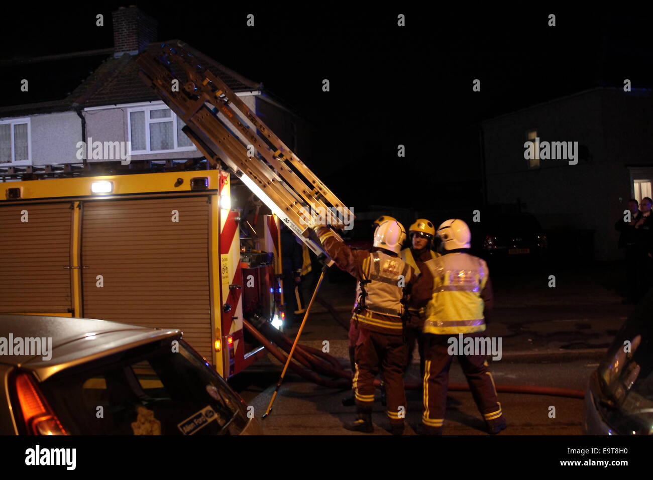 Dagenham, London, UK. 01st Nov, 2014. Dagenham, Conservatory fire
