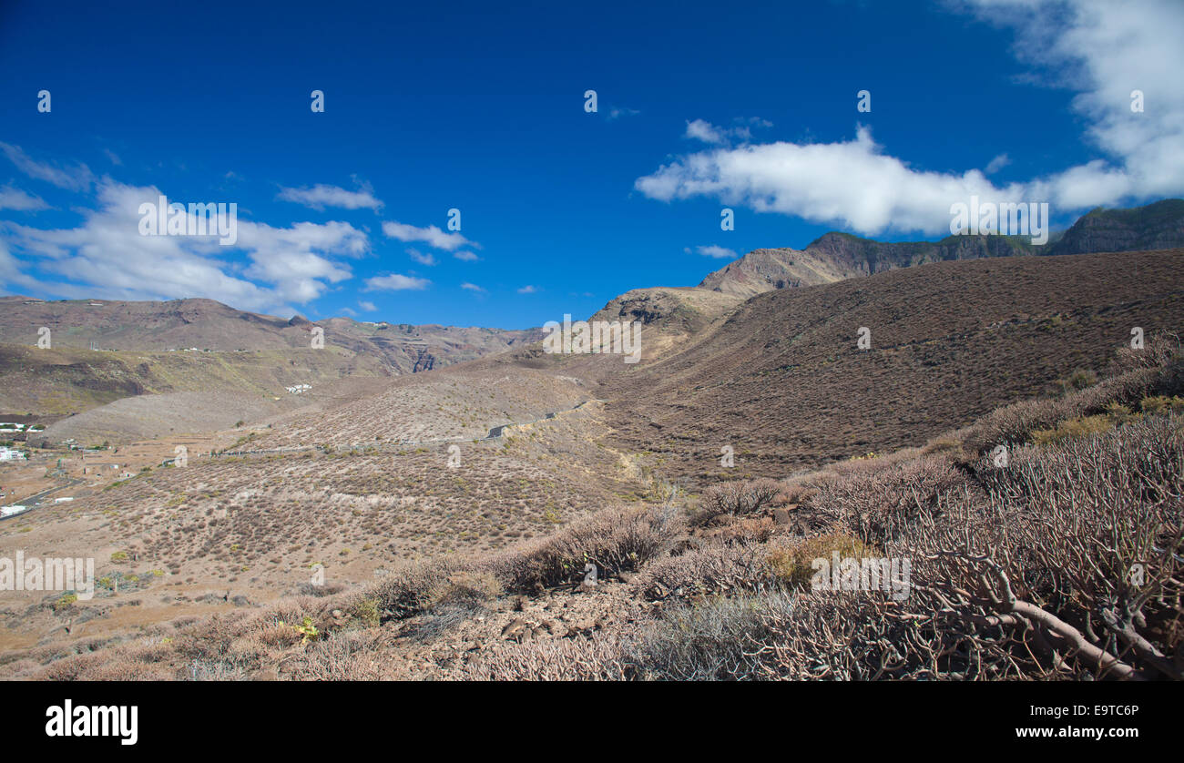 Gran Canaria, road from Agaete village to La Aldea de San Nicolas Stock