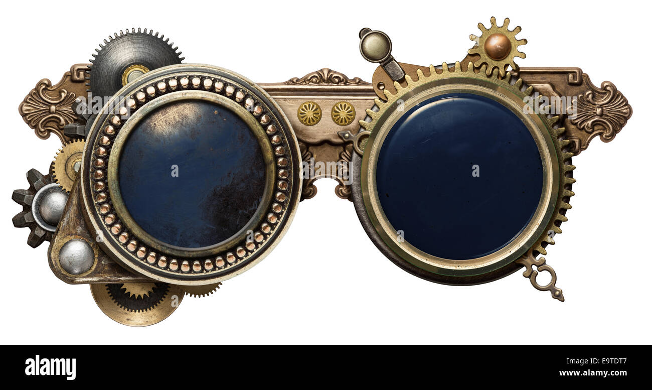  Steampunk Victorian Style Goggles with Compass Design & Ocular  Loupe, Rave Glasses : Clothing, Shoes & Jewelry